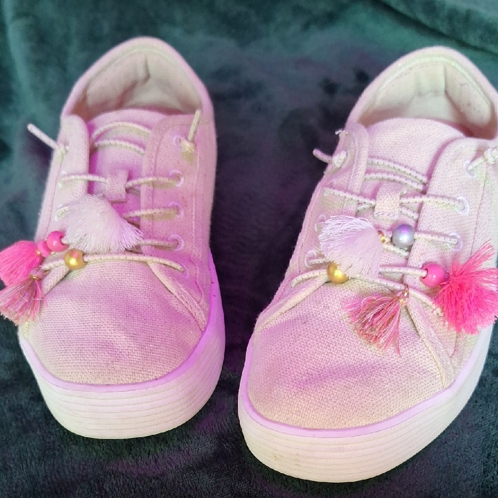 Hey Dude Pink Canvas Flats with Tassels